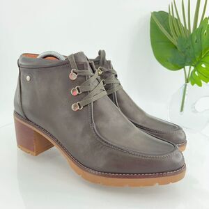 Pikolinos Llanes Wallabee Cut Boot Women's Size 42 11 Olive Leather Block Heel